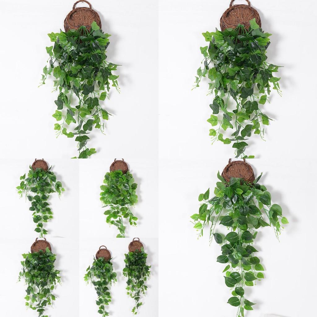 Epipremnum Aureum Green Plant Leaf Wall Hanging With Silk Flower Material For Home Decor And Wedding Decoration