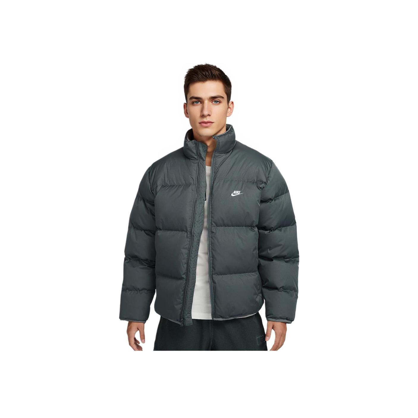 

Nike Club Therma-FIT Warm Loose Fit Stand Collar Puffer Jacket Men Jackets Iron-Grey White FZ5029068 2XL