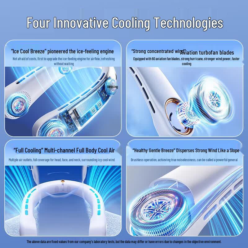 KOVOL Portable Neck & Handheld Fan with Phone Holder
