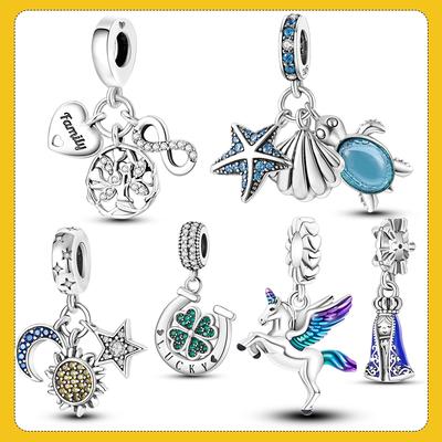 Lucky Charms 925 Silver Family Life Tree Pendant Plata Charms Fits New Colorful Bracelet Women Bead Jewelry