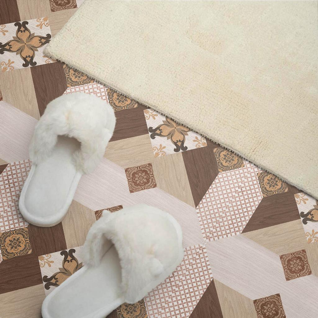 Vinyl Wall Tile Decoration for Office Mosaic Pattern with Ornaments 6X60X30 Cm