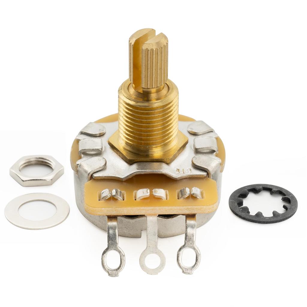 CTS 450G A500K Brass Standard Split Shaft Potentiometer for Electric Guitar and Bass 3/8" 10% A-Curve