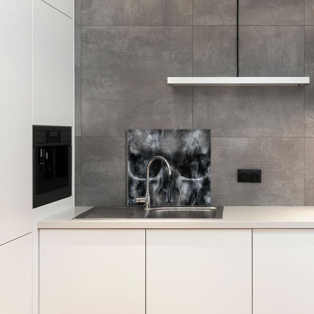 PANEL SZKLANY DO KUCHNI 65x60 Czaszka