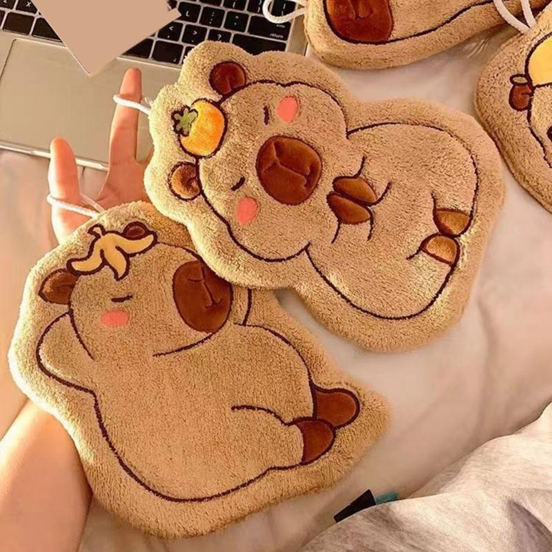 Quick Drying Soft Polyester Hand Towel with Capybara Water Absorption Small Towel for Hands and Face