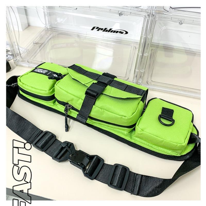 

Мужская сумка новая уличная тенденция мужская поясная сумка уличная сумка-мессенджер спортивная сумка большой вместимости зелёный