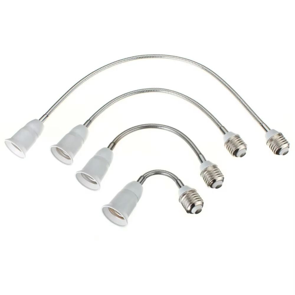 20/30/40/60cm LED Bulb Extension Tube Flexible E27 To E27 Bulb Conversion Socket Threaded Lengthen Lamp Holder Adapter Home