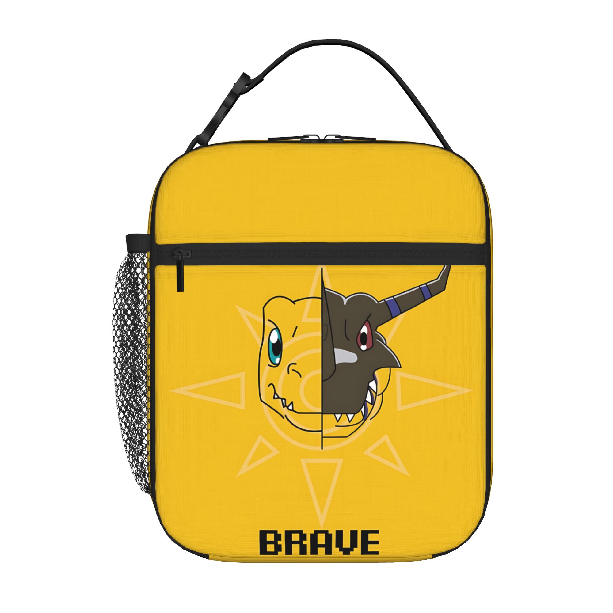 1 Piece Zipper Closure Head Storage Bag Pocket DIGIMON School Lunch Food Box Reusable For Lunch Food Bag One Size