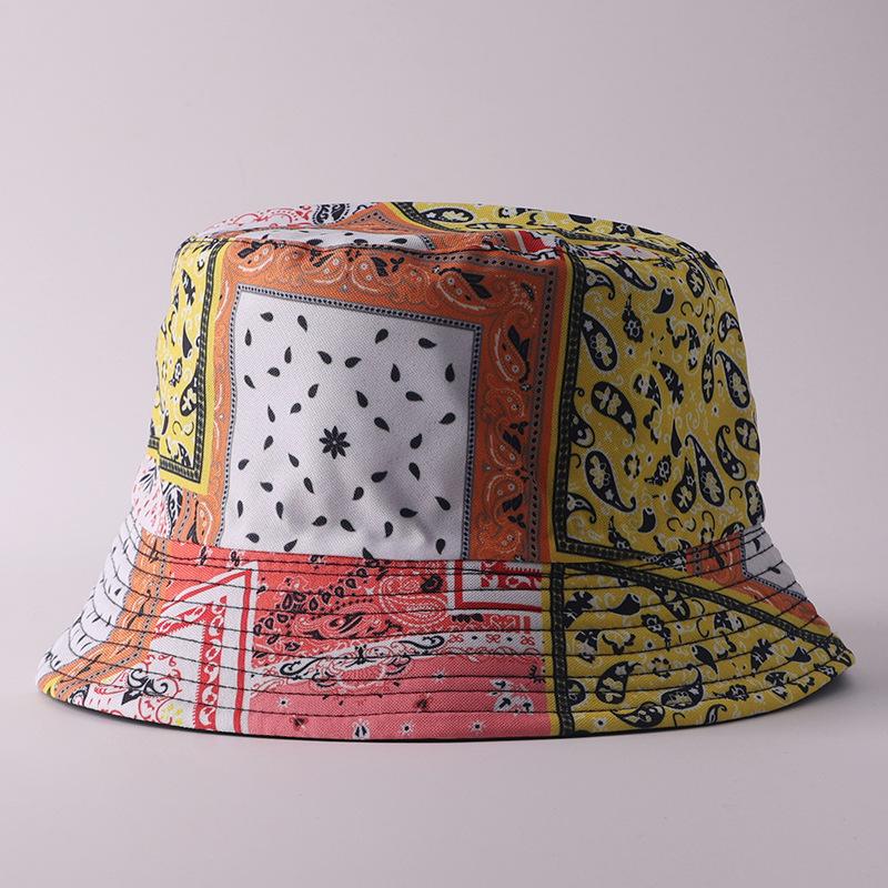 Digital printing small edge bucket hat spring and summer double-sided can wear outdoor sunshade basin hat spot