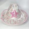 Pink Cowgirl Hats Sequins Star Cow Girl Hat with Cow Print Adult Cowboy Hat