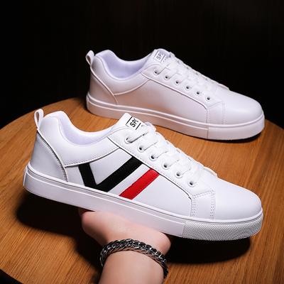 Herren Sneaker Freizeitschuhe Herren Flats Hombre Leichtgewicht PU Leder Atmungsaktiver Schuh Herren Weiß Sportschuhe