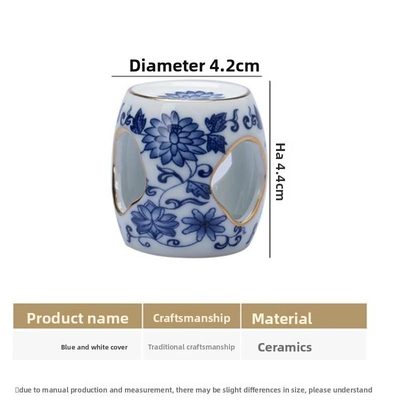 Retro blue and white porcelain tea set cover antique ceramic pot bearing cover support white porcelain tea set
