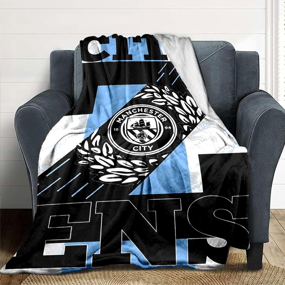 Manchester City Crest Blankets Flannel Printed Breathable Warm Throw Blanket for Home Office Bedspreads 0708a22