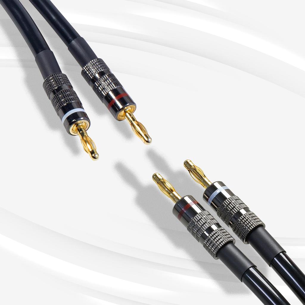 Meamaz Speaker Cable Banana Plug Banana Plug Cable Nylon Braided Silicone Jacket Speaker Cable for Home Theater Speakers Banana Plug Speaker Cable