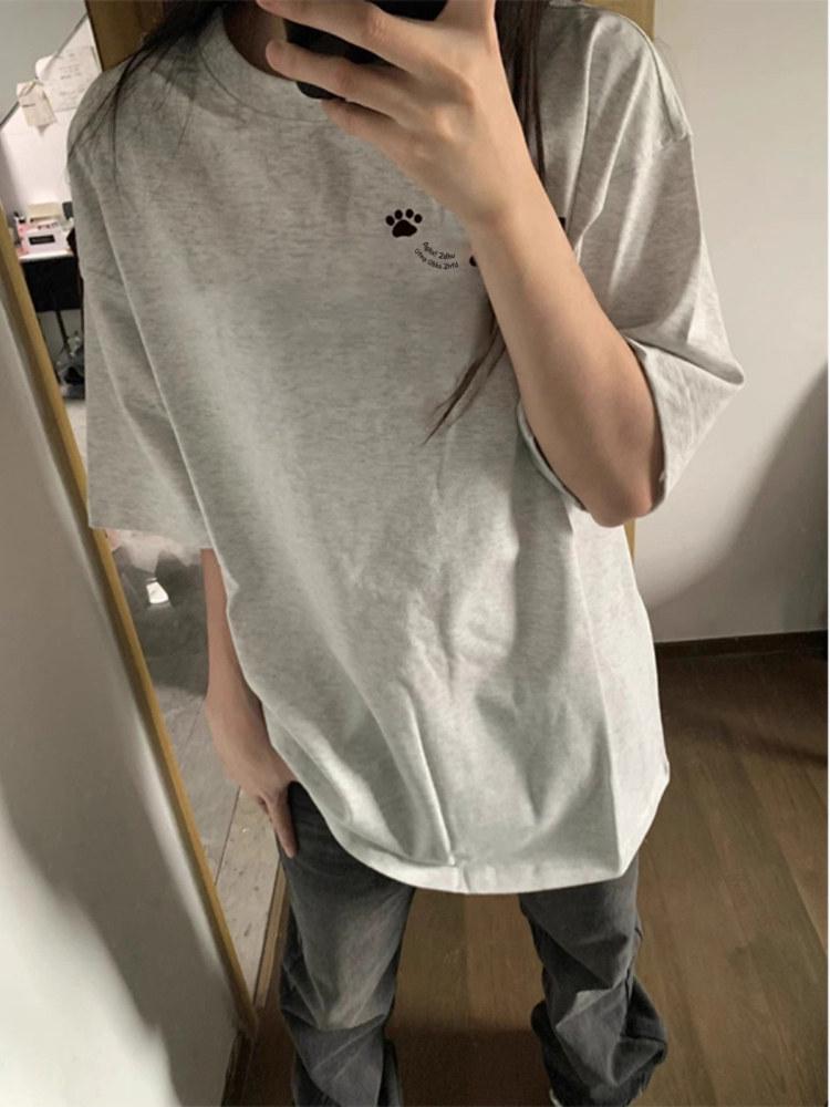 T-shirt Oversize Manches Courtes Streetwear Américain Grande Taille pour Femme - Tendance Été Coupe Ample