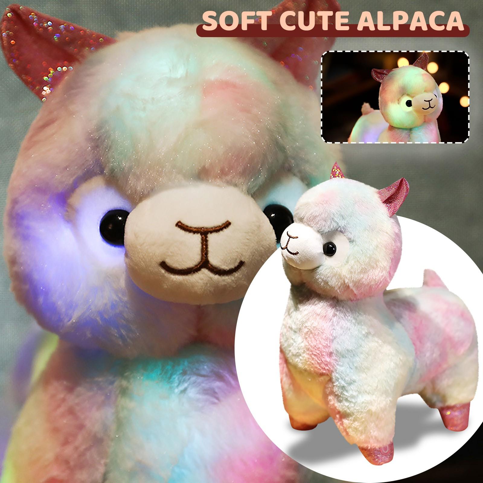 Сидящая Светящаяся Кукла Альпака Плюшевая Игрушка для Детей 28см