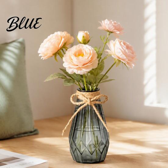 Verdickte Imitationsglas-Vase Dekorative Blumenvase Transparenter Stil Halter für Heimvasen Dekor Dekor Moderner Blumengefäß Frisch Und