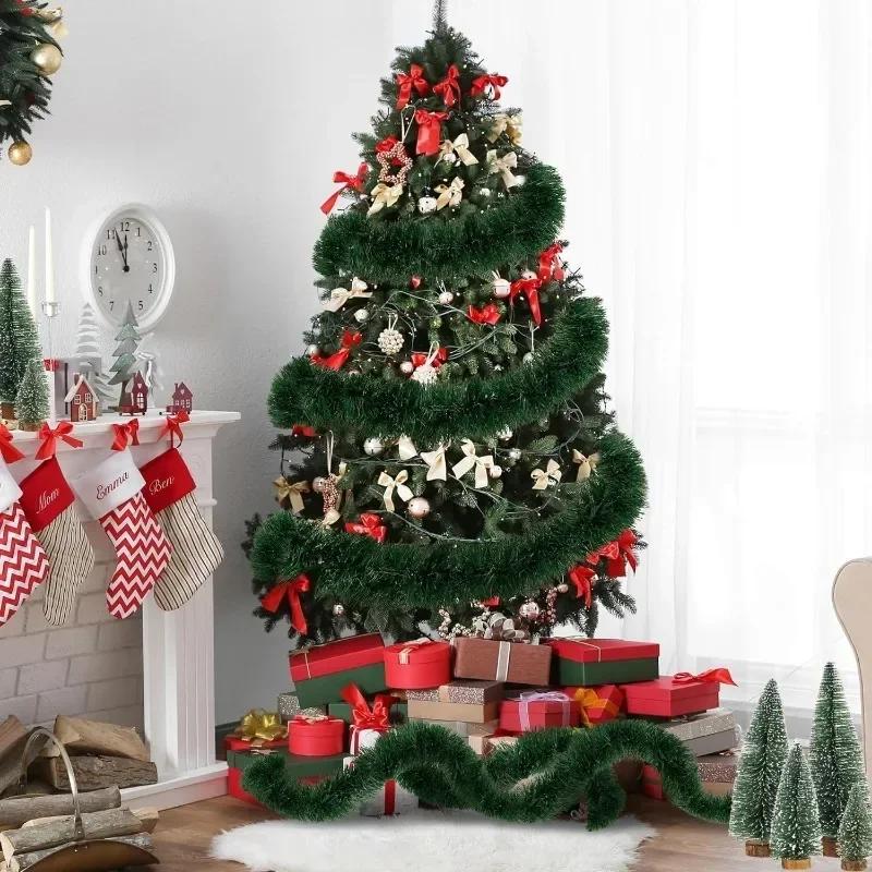 Guirlande de Guirlandes Artificielles de Noël en Gros Vert Ruban de Canne Couronne pour Arbre de Noël Pendentifs Suspendus Rubans Fête Décoration de Maison