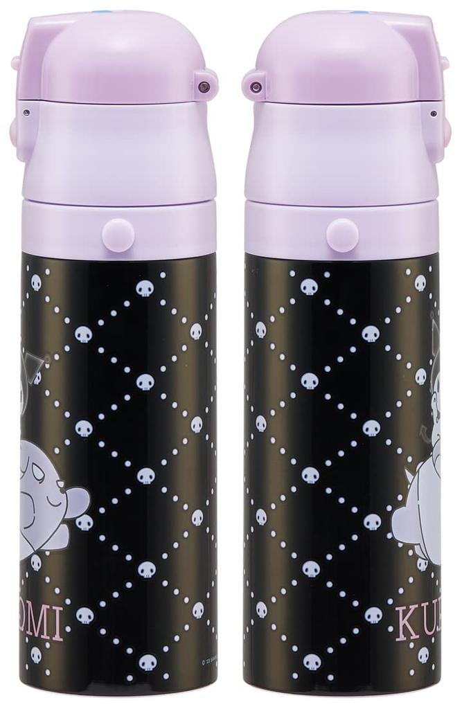 Skater Sanrio Kinder-Trinkflasche, 470 ml, Direkttrinken, Edelstahl, Kuromi, Kinderfreundlich, Leichtgewicht, Vakuumisoliert, Hält Getränke kalt