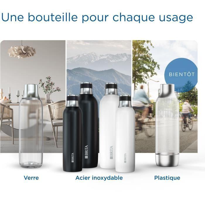 Machine à soda BRITA - SodaTRIO Blanche - 1 Bouteille 1L et 1 Cylindre de CO2 inclus