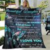 To My Daughter Plush Butterfly Quilt Blanket,Flannel Blanket Throw Blanket for Living Room Bedroom Bed Sofa Gift for Daughter