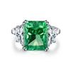 Cubic Zirconia Jewelry 925 Sterling Silver Fancy Color Rhodium Plated Radiant Cut Solitaire Ring Luxury Jewelry Women