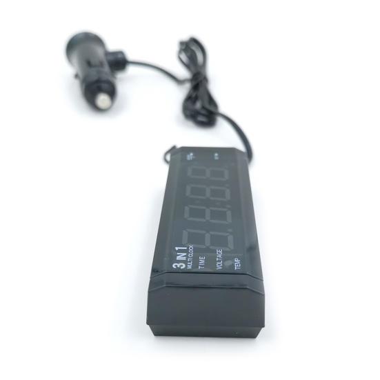 Autohodiny DC 12V Multifunkční 3 v 1 Digitální Elektrický Měřič Panel Voltmeteru pro Auto