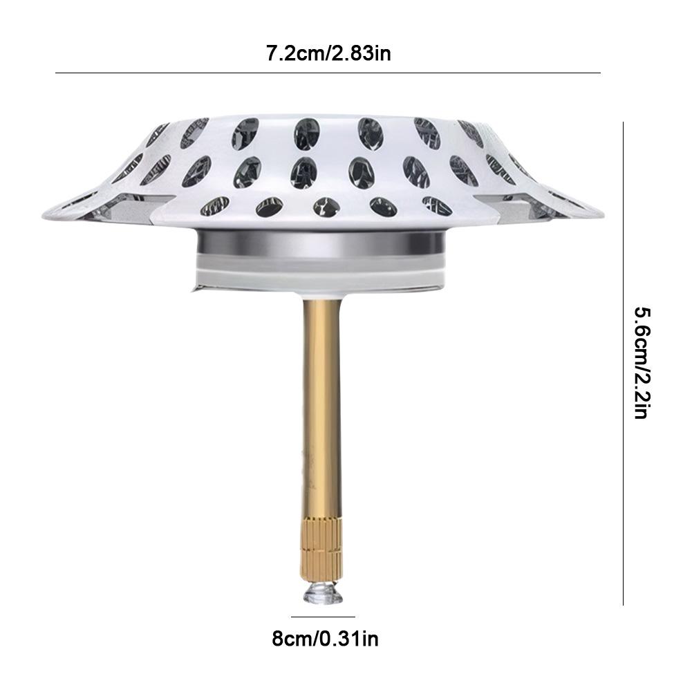 Badewannenstöpsel mit doppeltem Filtersystem Pop-Up Wannenabfluss Haarfänger Haarstopper Fänger für 1,57 bis 2,2 Zoll Wannenabflussloch