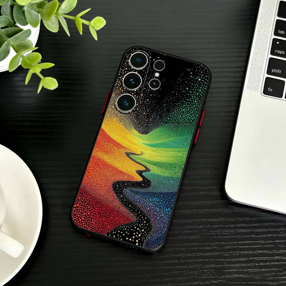 Starry Night whimsical landscape Phone Case For Samsung S26,S25,S24,S23,S22,S21,S20,Plus,Fe,Lite,Others Black Cover