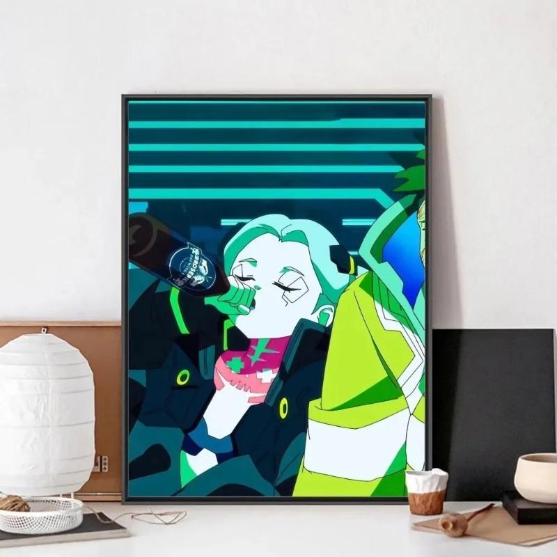 Anime C-Cyberpunk E-Edgerunners Plakát Bez Rámu Plátno Malba Plakát Nástěnné Umění Malba Ložnice Pracovna