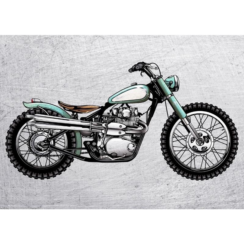 

Vintage Oil Painting Cartoon Locomotive Various Types of Motorcycles Poster Canvas Painting Wall Art Pictures Home Decor 21cm×30cm NoFrame