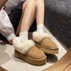One-foot thick-soled snow boots for women's 2025 winter new piled and thickened fur integrated heightening Northeast cotton shoes