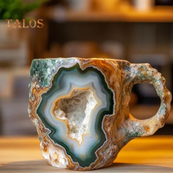 Mineral Faux Crystal Coffee Mug 11 Oz Faux Crystal Mineral Water Cup Unique Design Heat Retention Drinking Mug for Home And Office