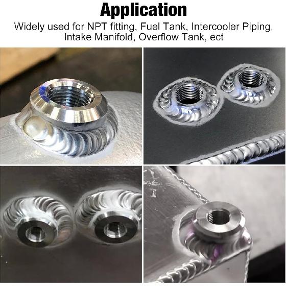 EVIL ENERGY 1/2" NPT Female Weld on Bung Fitting Aluminum 2PCS
