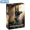 MOC City 1208pcs Ancient Egyptian Pharaoh Dog Model Building Blocks Set DIY Magical Animal Anubis Bricks Toys For Kids Gifts