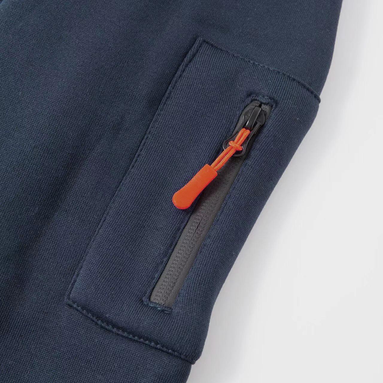 Черная 2024 осень зима новая мужская толстовка с капюшоном на молнии с карманом — фото 6