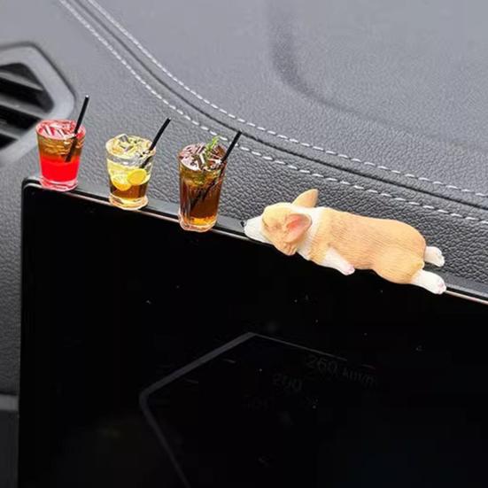 Ozdoba do auta Corgi Roztomilý Mini Spící Corgi Dekorace do auta Ozdoba na středovou konzoli Dárek pro milovníky aut a domácích mazlíčků