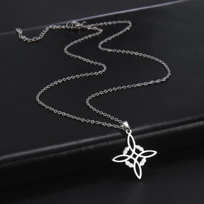 Fashion Celtic-Knot Pendant Necklace Witches-Knot Choker Chain Triquetra-Trinity Charm Clavicle Chain Jewelry Ornament