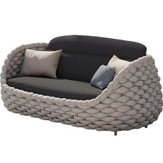 Rattan Weave Outdoor Sofa Set for Garden Terrace and Sunroom