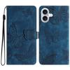 For iPhone 16 Plus Case Butterfly Flip Stand PU Leather Phone Cover