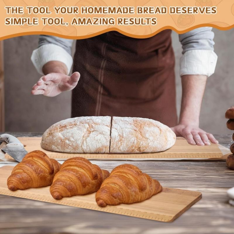 Wooden Transfer Peel 15 Inch French Bread Flipping Board Dual Scale Baking Tool for Pizza Oven Home Kitchen