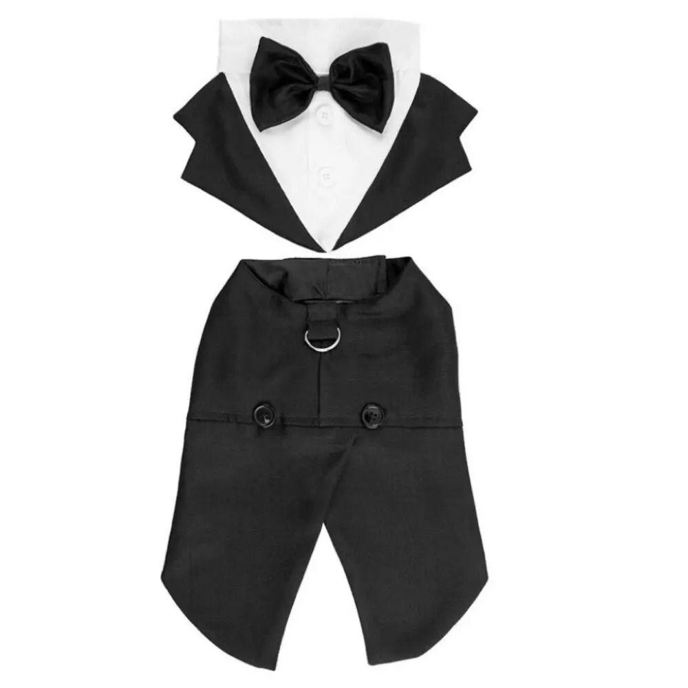 Black/Stripes Dog Tuxedo Costume Two Pieces Large Dog Costume Set Dog Wedding Costume Party Event