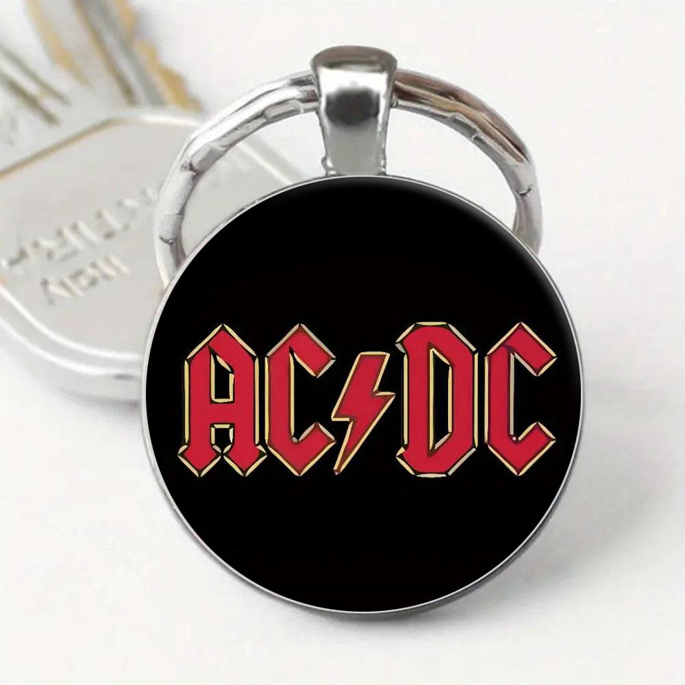 1PC AC/DC 1975 Rock & Roll Glam Style Keychain Durable DIY Car Keyring Accessories Souvenir Gift for Men Woman