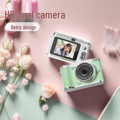 HD Dual Lens Retro Digital Camera with CCD Sensor for Travel, Campus, and Vlogging - Phone Upload Compatible
