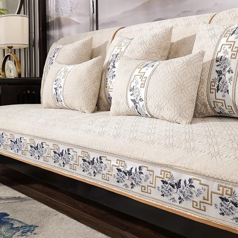 Sofa Cushion New Chinese High-End Non-Slip Cushion Rosewood Full Cover Cloth Four Seasons Universal Wooden Sofa Cover