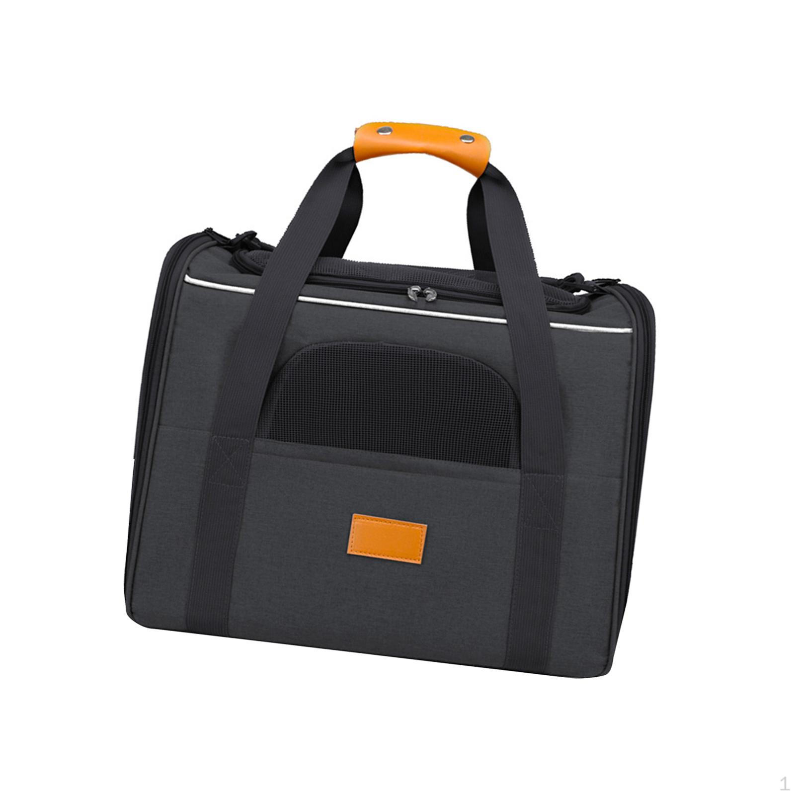 

Cat Carrier Bag Mesh Sides Soft Sided Cats Dog for Pet Small Dogs Animal чорний