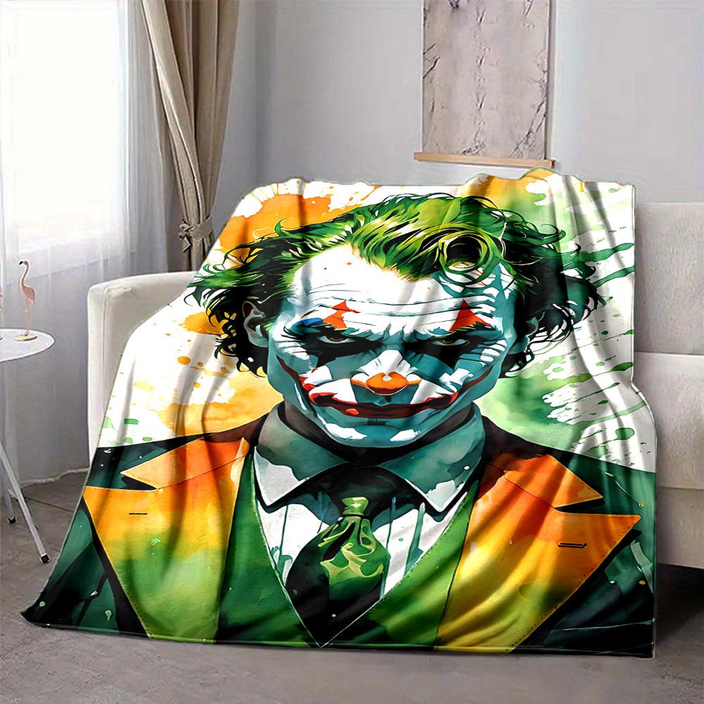 1 szt. flanelowy koc Joker – lekki, miękki i ciepły, z nadrukiem HD, na sofę, łóżko i podróż 152