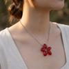 Petal Pattern Petal Pendant Necklace Resin Sweater Necklace Trendy Beaded Chain Necklace Women
