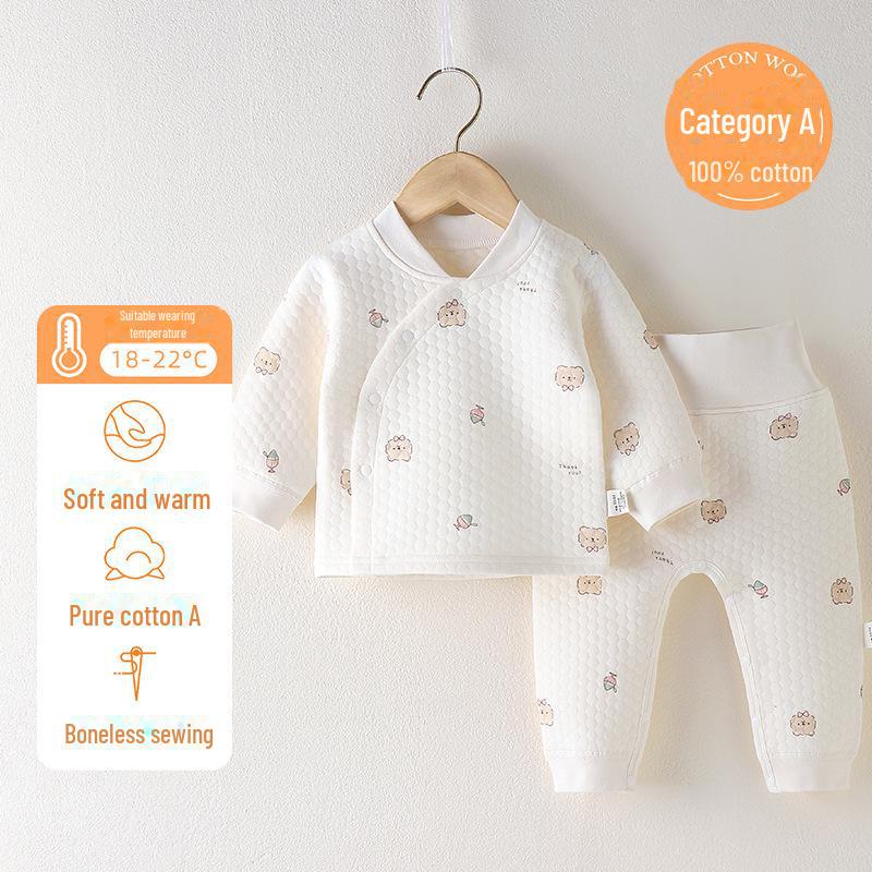 

Унисекс детский теплый костюм с высокой талией и защитой живота - Нижнее белье из хлопка осень/зима 59 cm