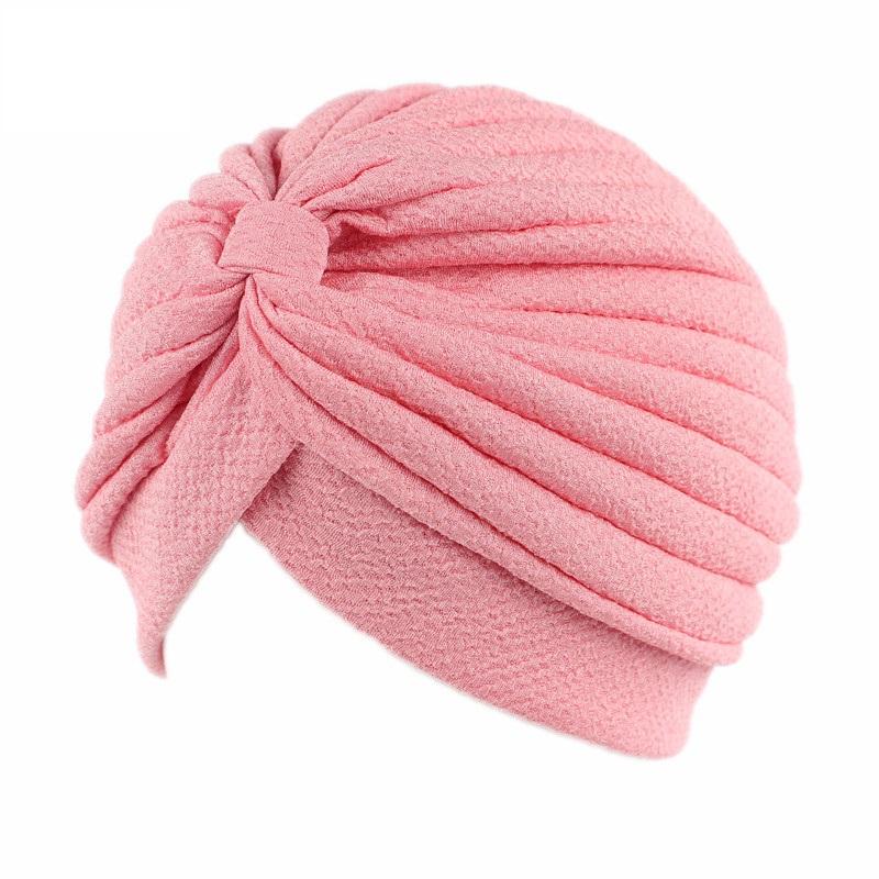 New Women's Solid Color knot Hijab Turban Bonnet African Head Wraps Nigeria Wedding Party Headpiece Muslim Under Scarf Caps