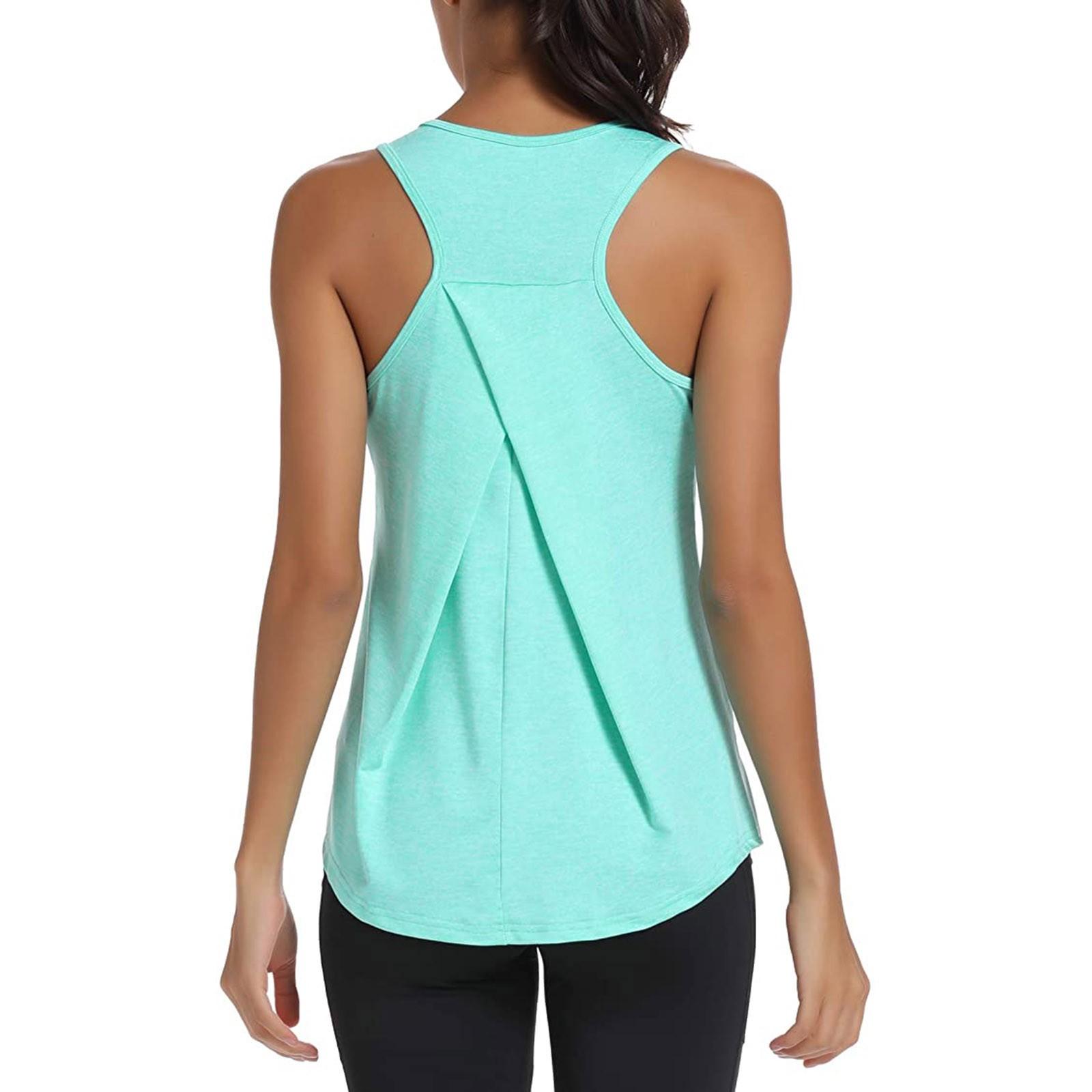 

Womens Sexy Breathable Sleeveless Yoga Vest Shirt Tank Tops L зелёный